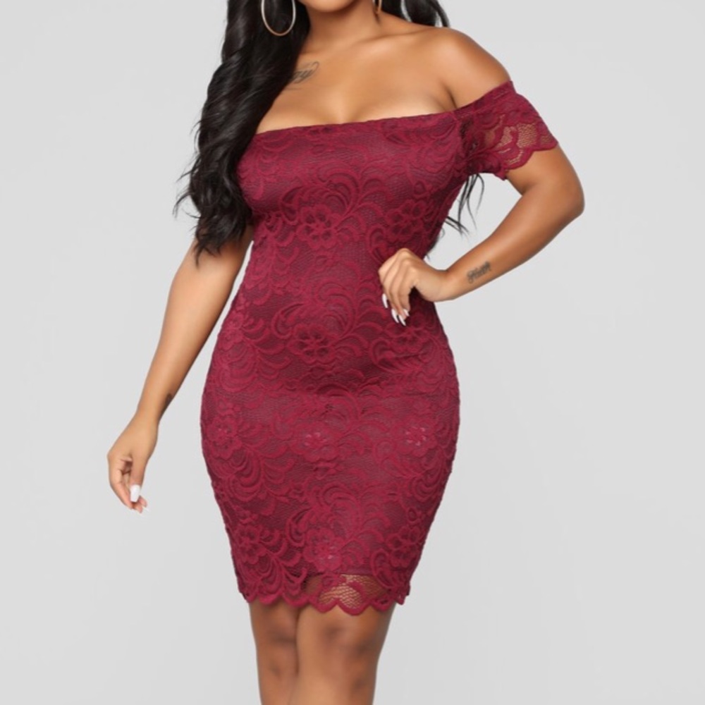 NWOT Burgundy Lace Dress